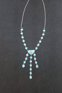 18 inches Turquoise sterling silver beaded necklace