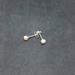 3 mm Mother of Pearl sterling silver post earrings