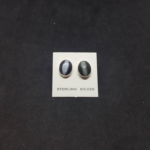 Black Cat Eyes sterling silver stud earrings