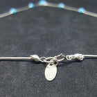 Turquoise teardrop shape with 4 stone beads sterling silver beaded necklace