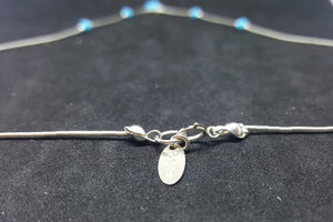 Turquoise teardrop shape with 4 stone beads sterling silver beaded necklace