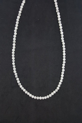 24 inches Gemstone beads Turquoise White Turquoise Black Rhodium over sterling silver beaded necklace