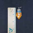 Southwest The White Arrow Kingman Turquoise Mother of Pearl Black Onyx Spiny Oyster diamond shape shell sterling silver post earrings