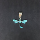 Little Dragonfly Blue Fire Opal sterling silver pendant necklace