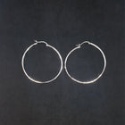Big O inlay Blue Fire Opal White Fire Opal round shape sterling silver hoop earrings