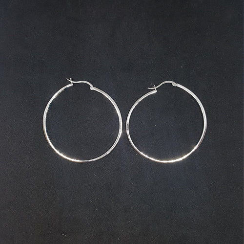 Big O inlay Blue Fire Opal White Fire Opal round shape sterling silver hoop earrings