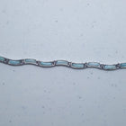 Simple thin waves Natural Larimar sterling silver link bracelet