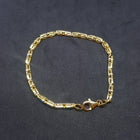 Small rectangle Blue Fire Opal gold plated sterling silver chain bracelet