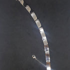 Simple White Fire Opal rectangle shape sterling silver link bracelet
