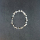 Peacock oval and chain shape sterling silver chain bracelet