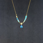 Blue Fire Opal and Topaz Teardrop star with Marquise shape  gold plated sterling silver pendant necklace