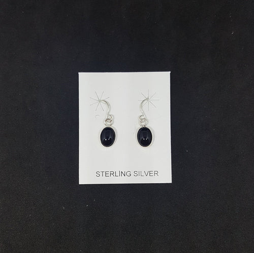 Black Onyx sterling silver dangle earrings