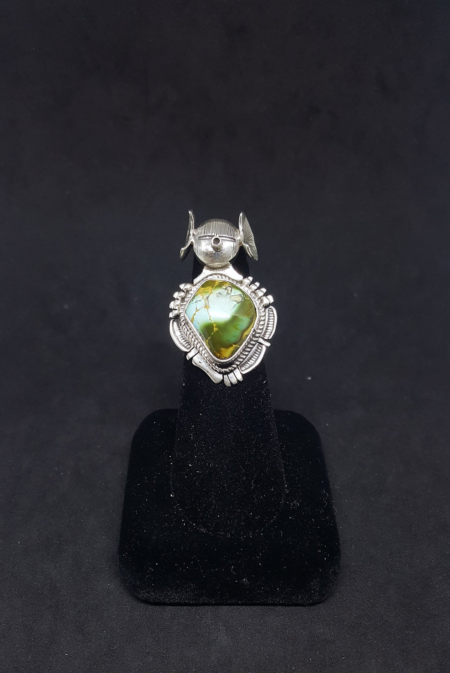 Size 7 - Royston Turquoise navajo sterling silver ring - Vintage - Signed by Bennie Ration