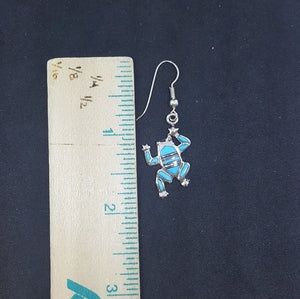 Set The Frog Turquoise Mother of Pearl sterling silver dangle earrings and pendant