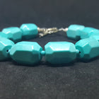 Beauty of Nature Turquoise geometric shape sterling silver beaded bracelet