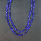 20 inches 2 strands Lapis sterling silver random shape stones sterling silver beaded necklace