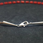 18 inches Red Roses Coral Heshi shell sterling silver beaded necklace