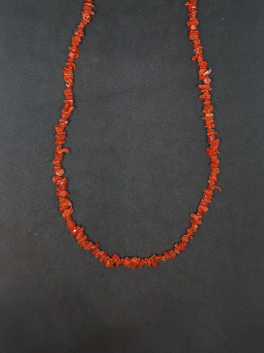 16 inches chip Coral beads sterling silver necklace