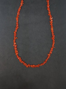 16 inches chip Coral beads sterling silver necklace