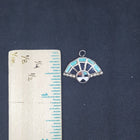Navajo Zuni Sunface Inlay Turquoise Black Onyx Mother of Pearl Coral sterling silver small pendant - Vintage