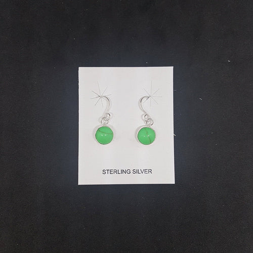 6mm round Gaspiete sterling silver dangle earrings