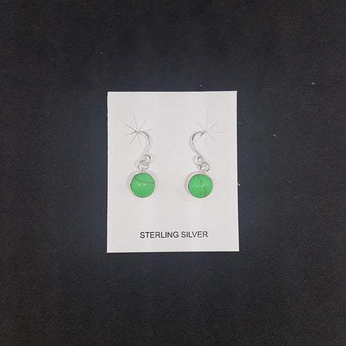 6mm round Gaspeite sterling silver dangle earrings
