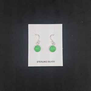 6mm round Gaspeite sterling silver dangle earrings