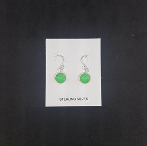 6mm round Gaspiete sterling silver dangle earrings
