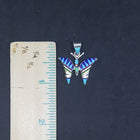 The Native Butterfly inlay Multi-stones sterling silver pendant necklace