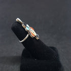Size 6 1/4 - Little Native Boy inlay Multi-stones sterling silver ring - Vintage