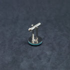 15mm round inlay multi-stone Kingman Turquoise stainless steel cuff-link