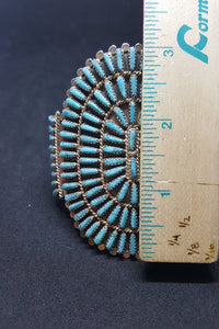 WHOLESALE* VINTAGE Navajo Lavell/Eugenia ByJoe Large Wonderful Cluster with dots Turquoise sterling silver cuff bracelet