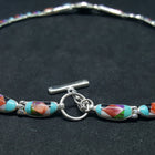 18 inches Southwest Heaven way inlay Multi-stones sterling silver beaded necklace