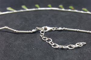 16 inches Southwest The Green Native Houses triangle shape sterling silver beaded necklace