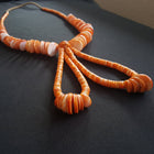 28 inches Jacla Spiny Oyster chips on a rope beaded necklace