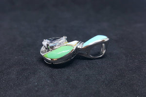 Twisted stones multi-stones sterling silver pendant necklace
