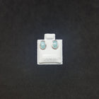 Oval Larimar sterling silver post earrings