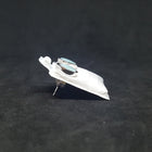 Oval Larimar sterling silver post earrings