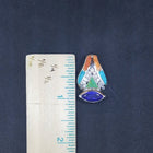 Inlay Multi-stones V-neck sterling silver pendant necklace