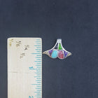 Whale Tail multi-stones sterling silver pendant necklace