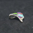 Whale Tail multi-stones sterling silver pendant necklace