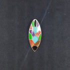 Flower Bunch inlay multi-stones ellipse shape sterling silver pendant necklace