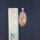 The landscape Sun City Turtle Cactus Spiny Oyster oval shape sterling silver pendant necklace
