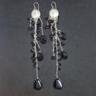 Dream Catcher Black Onyx sterling silver dangle earrings