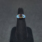 Blue Fire Opal Tourmaline Round shape sterling silver ring