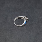 Blue Fire Opal Tourmaline Round shape sterling silver ring