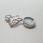 Butterfly on the Moon Blue Larimar round shape sterling silver pendant necklace