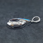 Shiny Shell Opal Garnet CZ teardrop shape  sterling silver pendant necklace