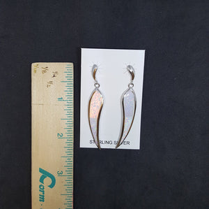 Sharp Spear White Opal Sterling silver stud earrings