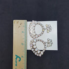 Cluster Flower White Opal Sterling silver stud earrings